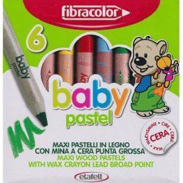 ETAFELT FIBRACOLOR BABY PASTEL ΚΗΡΟΜΠΟΓΙΕΣ ΞΥΛΙΝΕΣ ΜΑΛΑΚΗ ΓΡΑΦΗ 6 Χρώματα