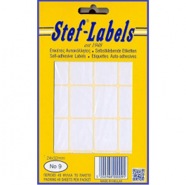Stef Labels Αυτοκόλλητες Ετικέτες σε Λευκό Χρώμα 24x32mm Νο 9