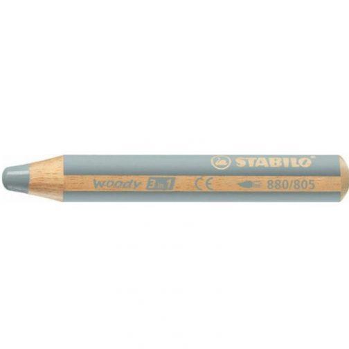Stabilo Κηρομπογιές Μολύβι Woody Ασημί 880/805