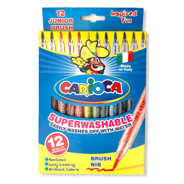 ΜΑΡΚΑΔΟΡΟΙ CARIOCA JUNIOR BRUSH NIB  12 Τεμάχια ΑΚΟΥΑΡΕΛΑΣ