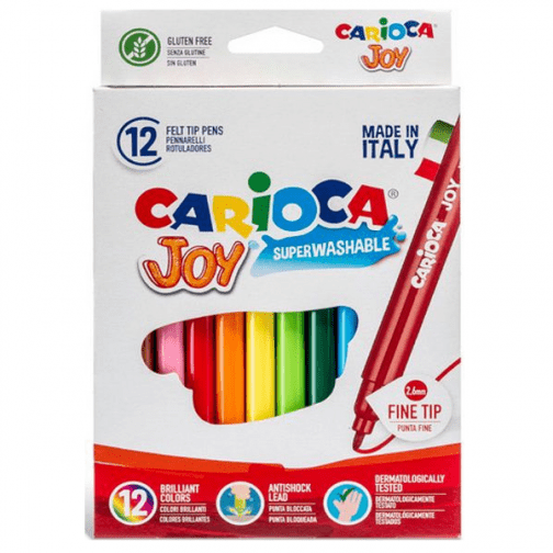 CARIOCA JOY SUPERWASHABLE ΜΑΡΚΑΔΟΡΟΣ ΛΕΠΤΟΣ FINE 2.8mm 12 Χρώματα