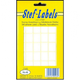 Stef Labels Αυτοκόλλητες Ετικέτες σε Λευκό Χρώμα 17x20mm Νο 6